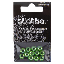 Страз клеевой " Zlatka" ZRTG- 3012 SS30 цветные 6. 5 мм стекло 12 шт в пакете с картонным еврослотом №11 салатовый ( Peridot) 