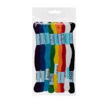 Нитки для вышивания Gamma набор мулине " Ученический" 100% хлопок 9 цв. x 8 м АССОРТИ