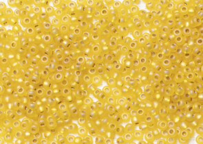 Бисер Чехия круглый 10/0 50г 87019m прозрачный желтый с серебряным прокрасом радужный матовый